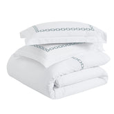 Chain Links Cotton Embroidered 3 Piece Duvet Cover Set